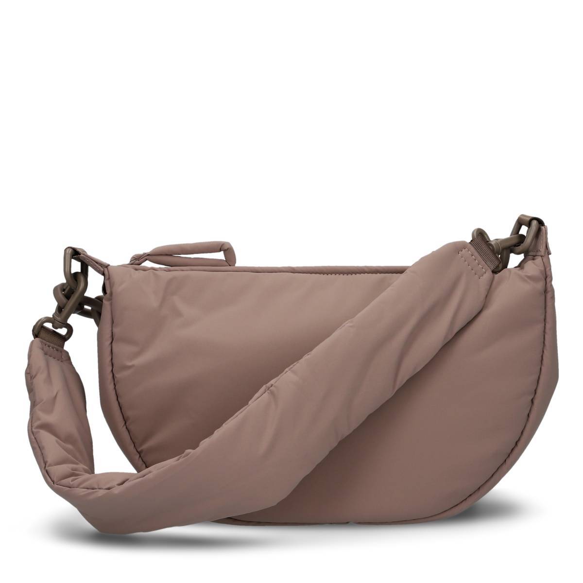 hatra ハトラ Moon Pocket shoulder bag バッグ ZWEI® Puffer Moon Bag with Chain & Flower :: HANNAH HA70
